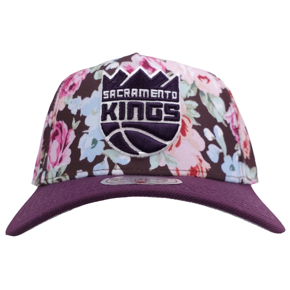Sacramento Kings Mitchell & Ness‎ Pro Fit Snapback Hat Cap 3D Logo Floral NWT